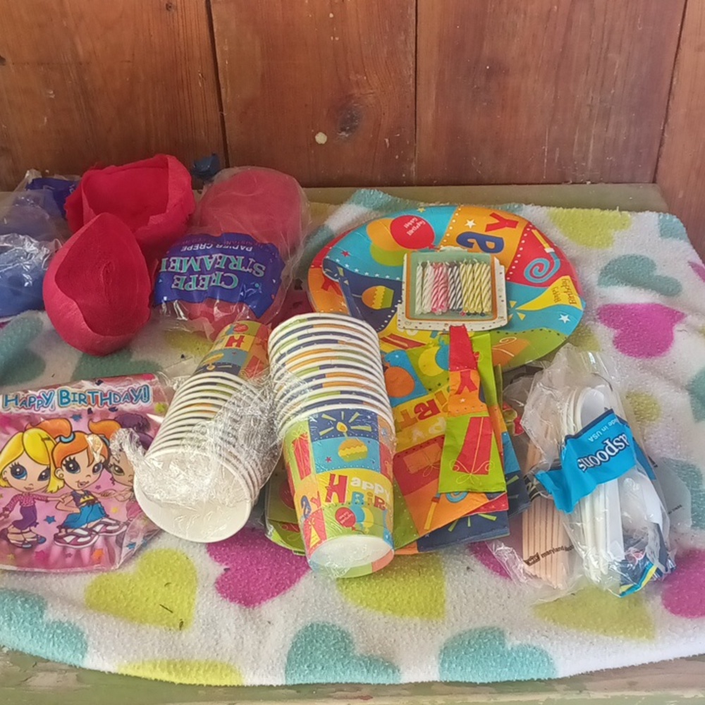 Leftover birthday stuff some brand new and never been open